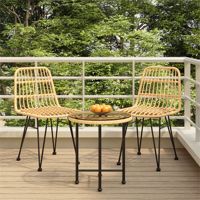 vidaXL Steel Compact Durable Garden Dining Set in Black