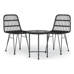 vidaXL Garden Dining Set in Black