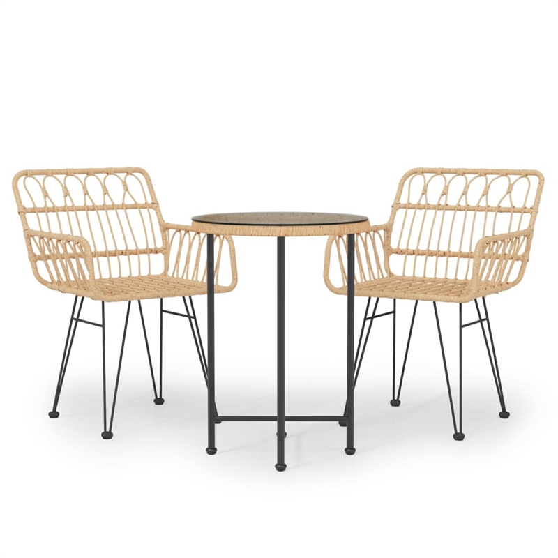 vidaXL Steel Standard Durable Garden Dining Set in Brown