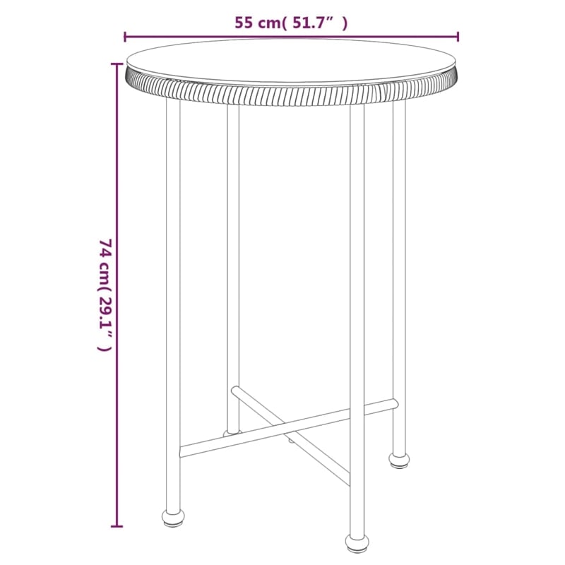 vidaXL Steel Standard Durable Garden Dining Set in Brown