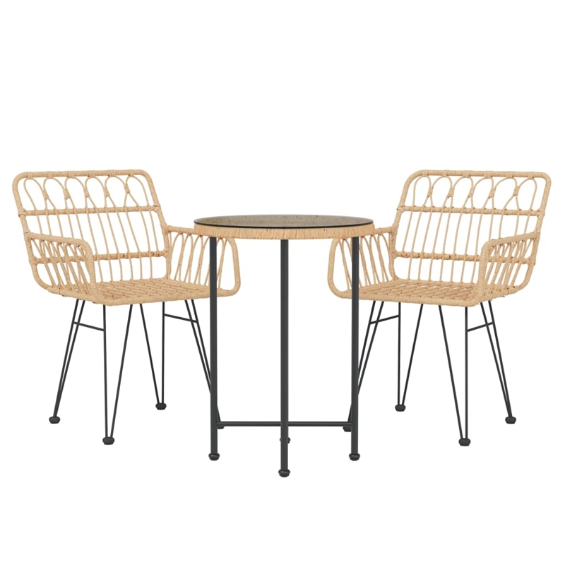 vidaXL Steel Standard Durable Garden Dining Set in Brown
