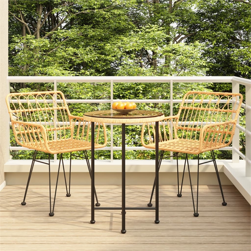 vidaXL Steel Standard Durable Garden Dining Set in Brown