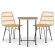 vidaXL Steel Garden Dining Set Round Modern Garden Dining Set in Black