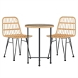 vidaXL Steel Garden Dining Set Round Modern Garden Dining Set in Black