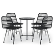 vidaXL Steel & Tempered Glass Garden Dining Set in Black