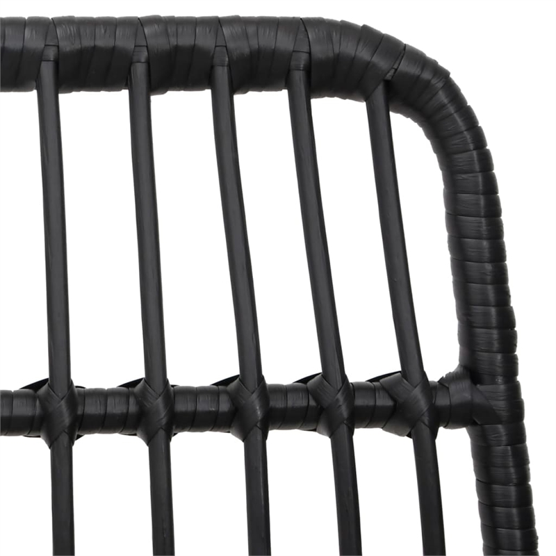 vidaXL Steel & Tempered Glass Garden Dining Set in Black