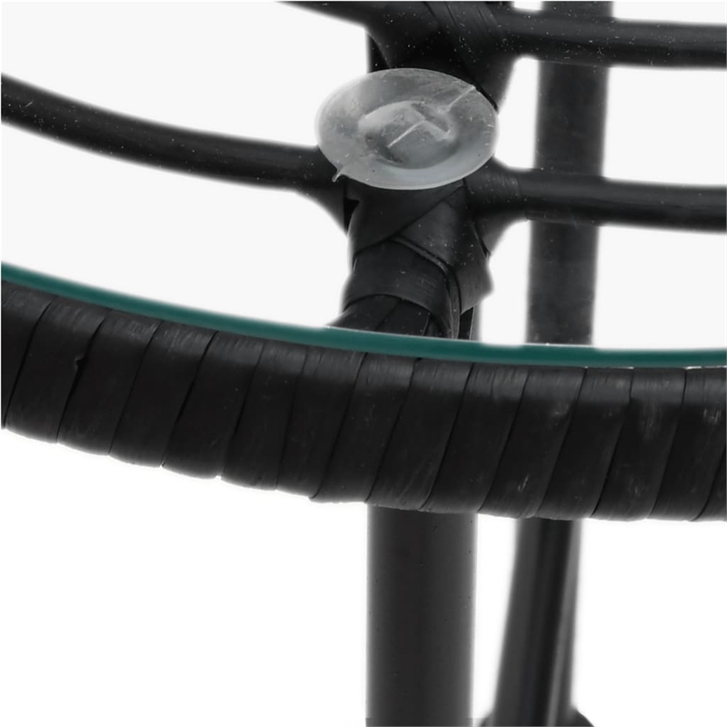 vidaXL Steel & Tempered Glass Garden Dining Set in Black