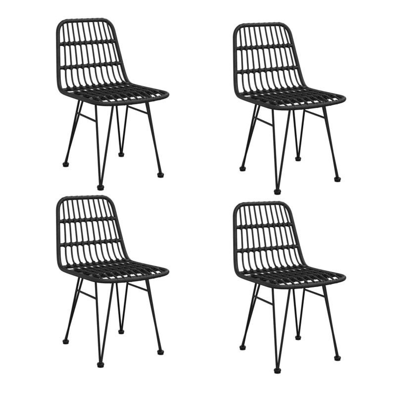 vidaXL Steel & Tempered Glass Garden Dining Set in Black