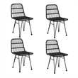 vidaXL Steel & Tempered Glass Garden Dining Set in Black