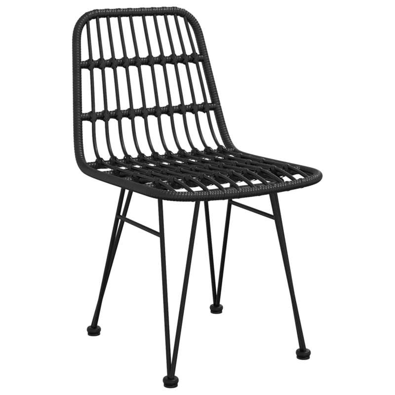 vidaXL Steel & Tempered Glass Garden Dining Set in Black