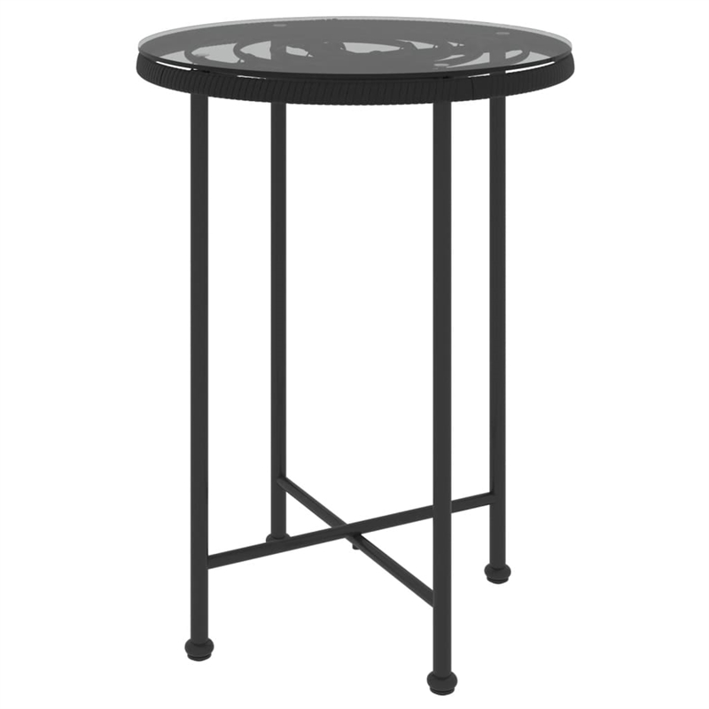 vidaXL Steel & Tempered Glass Garden Dining Set in Black