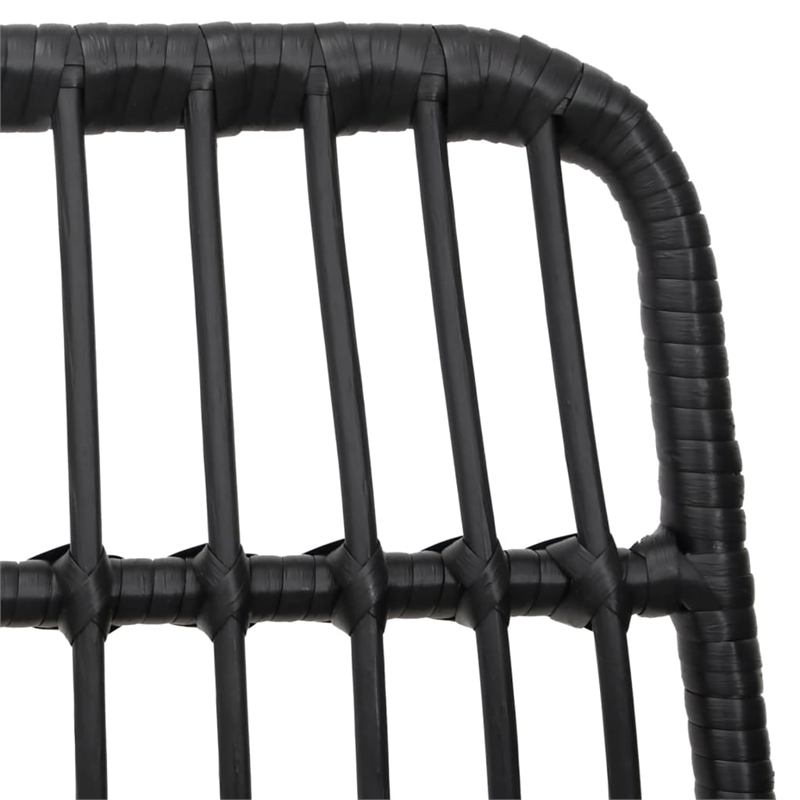 vidaXL Steel Medium Durable Garden Dining Set in Black