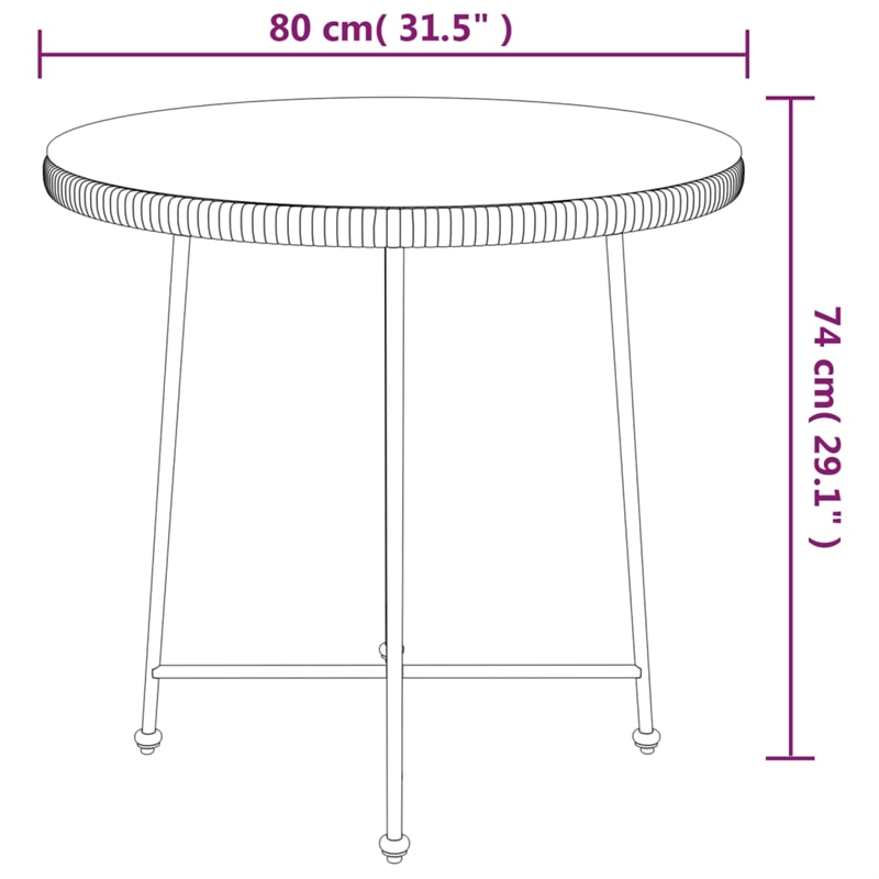 vidaXL Steel Medium Durable Garden Dining Set in Black