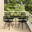 vidaXL Steel Medium Durable Garden Dining Set in Black