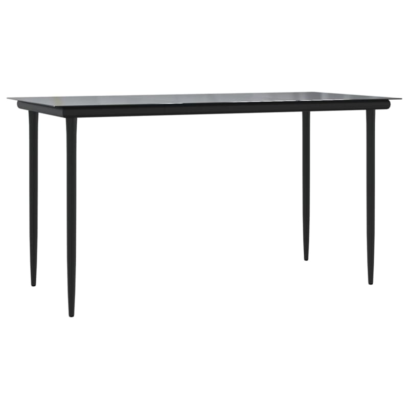 vidaXL Steel Medium Durable Garden Dining Set in Black