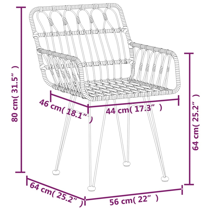 vidaXL Steel Medium Durable Garden Dining Set in Black