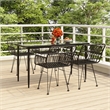 vidaXL Powder-Coated Steel Medium Durable Garden Dining Set in Black