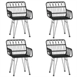 vidaXL Powder-Coated Steel Medium Durable Garden Dining Set in Black