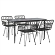 vidaXL Powder-Coated Steel Medium Durable Garden Dining Set in Black