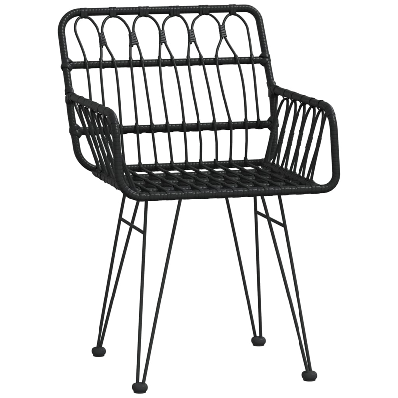 vidaXL Powder-Coated Steel Medium Durable Garden Dining Set in Black