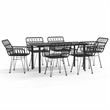 vidaXL Steel Large Garden Dining Set in Black