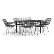 vidaXL Steel Large Garden Dining Set in Black
