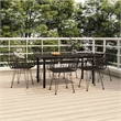vidaXL Steel Large Garden Dining Set in Black