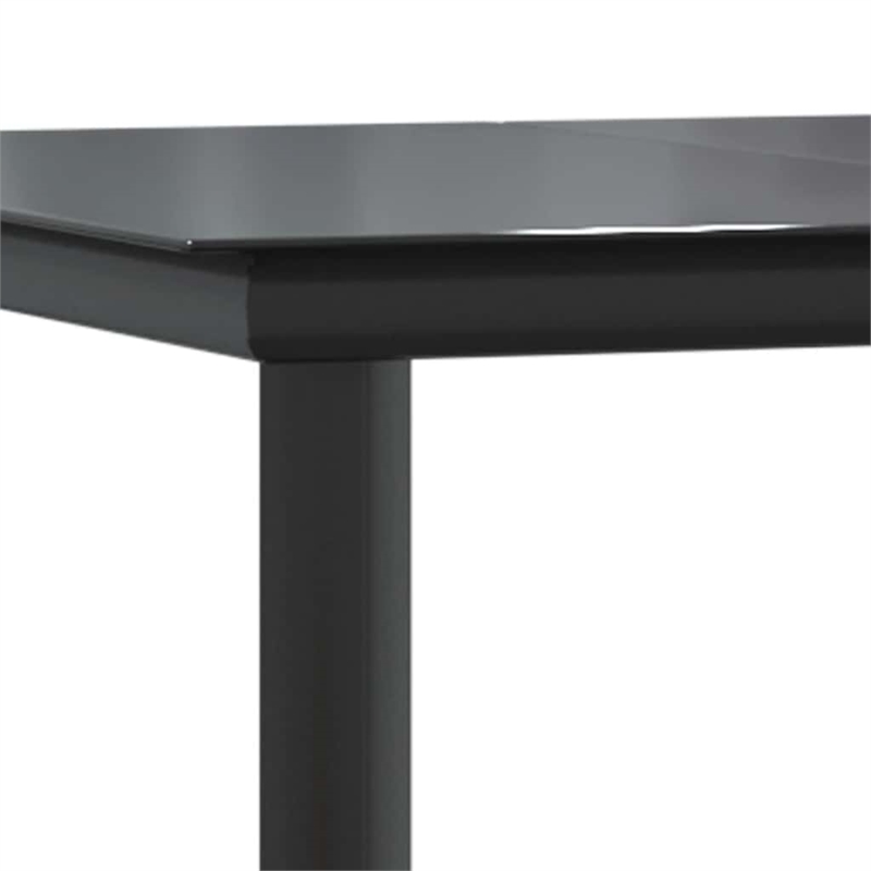 vidaXL Steel Large Garden Dining Set in Black