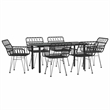 vidaXL Steel Large Garden Dining Set in Black
