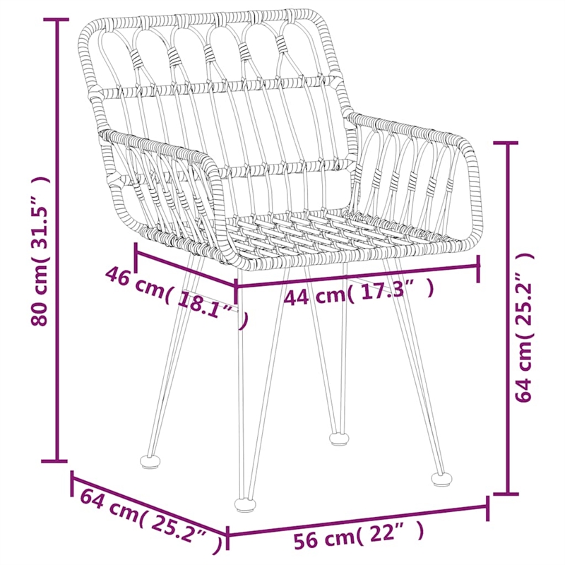 vidaXL Steel Large Garden Dining Set in Black