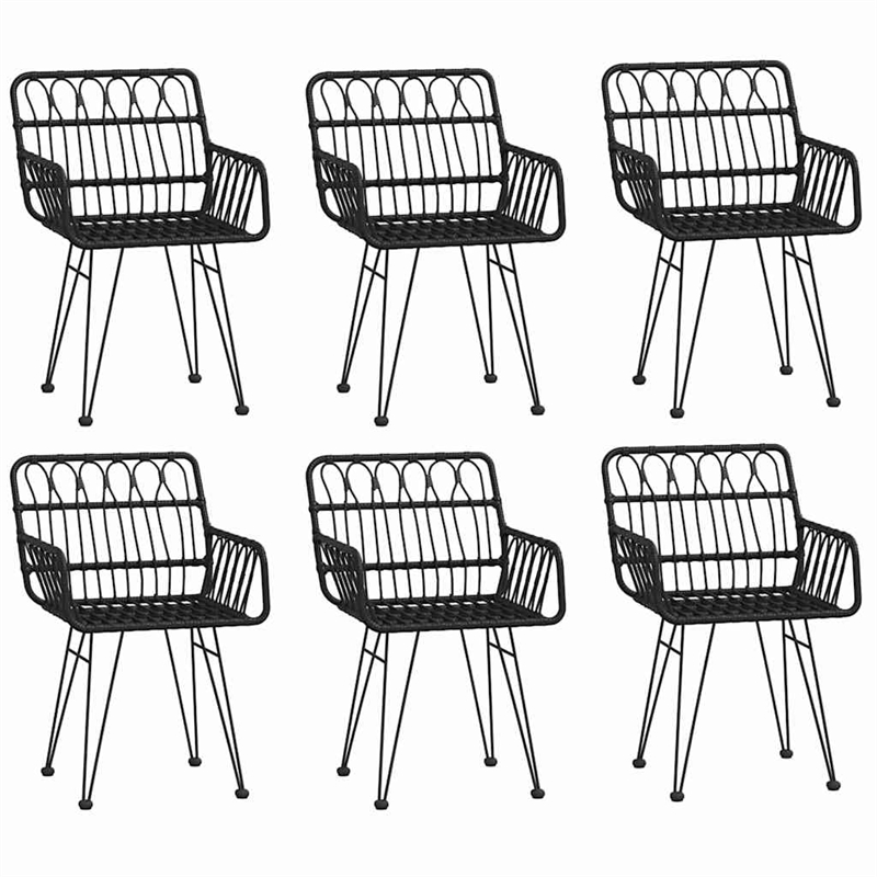 vidaXL Steel Large Garden Dining Set in Black