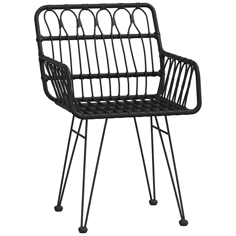 vidaXL Steel Large Garden Dining Set in Black