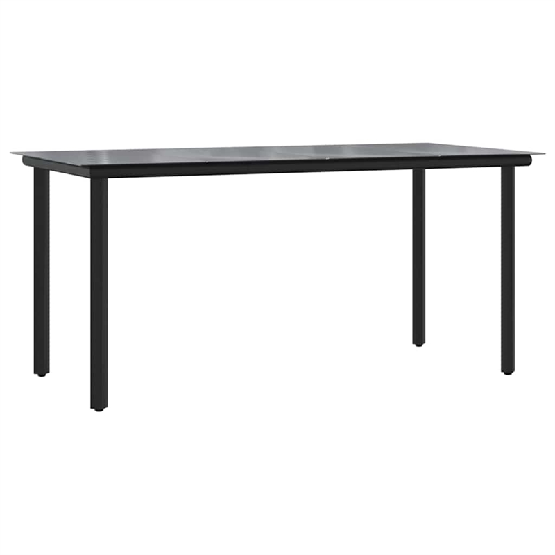 vidaXL Steel Large Garden Dining Set in Black