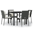 vidaXL Garden Dining Set in Black/Cream White