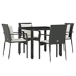 vidaXL Garden Dining Set in Black/Cream White