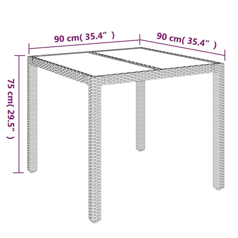 vidaXL Garden Dining Set in Black/Cream White
