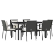 vidaXL Garden Dining Set in Black/Cream White