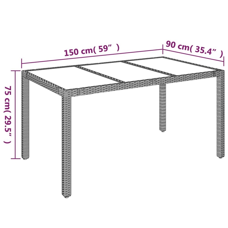 vidaXL Garden Dining Set in Black/Cream White
