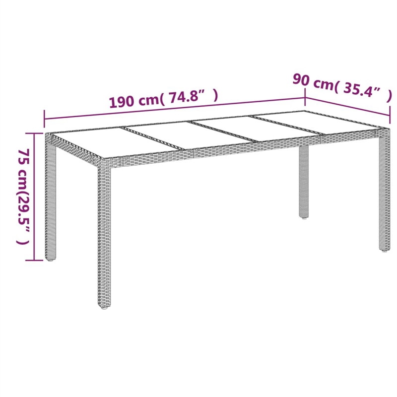 vidaXL Garden Dining Set in Black and Cream White