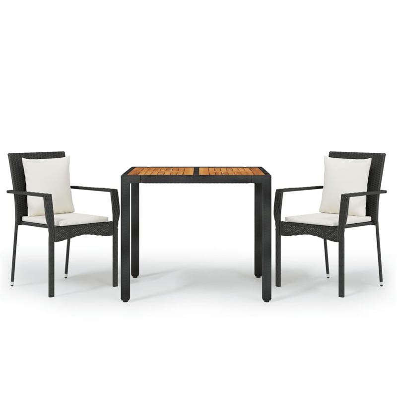 vidaXL Garden Dining Set in Black/Cream White
