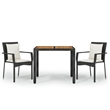 vidaXL Garden Dining Set in Black/Cream White