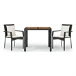 vidaXL Garden Dining Set in Black/Cream White