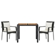vidaXL Garden Dining Set in Black/Cream White