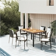 vidaXL Garden Dining Set in Black/Cream White