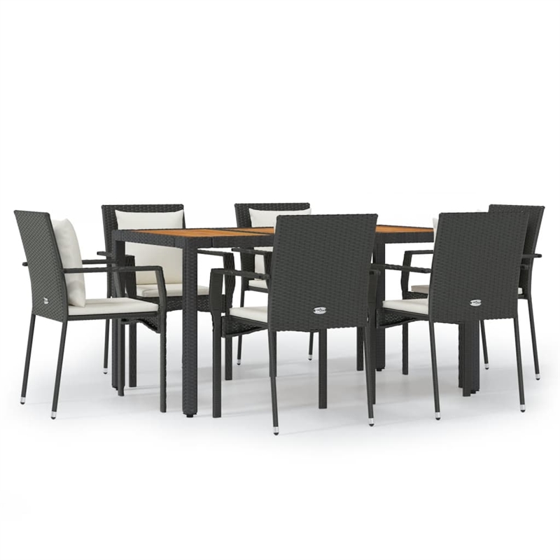 vidaXL Garden Dining Set in Black
