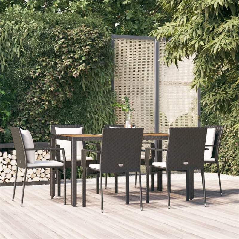 vidaXL Garden Dining Set in Black