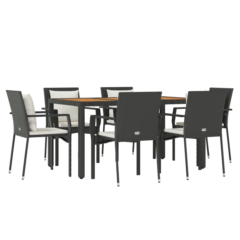 vidaXL Garden Dining Set in Black