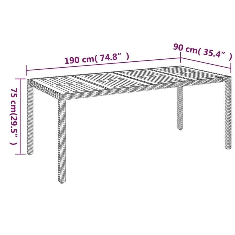vidaXL Garden Dining Set in Black and Cream White