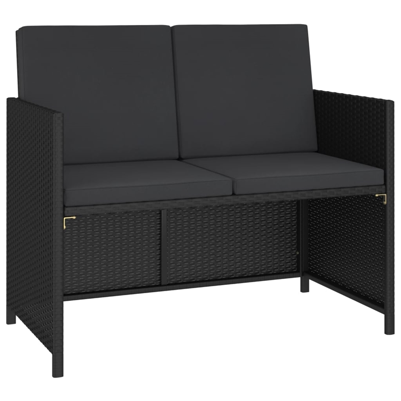 vidaXL Poly Rattan 6-Piece Set Patio Dining Set in Black