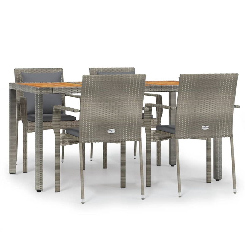 vidaXL Garden Dining Set in Gray/Dark Gray